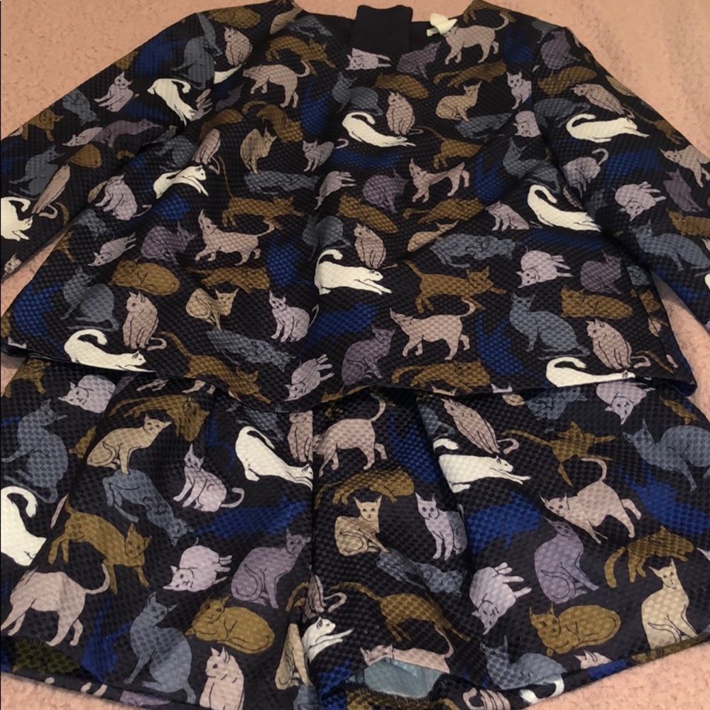 H&M 2 piece cat print set